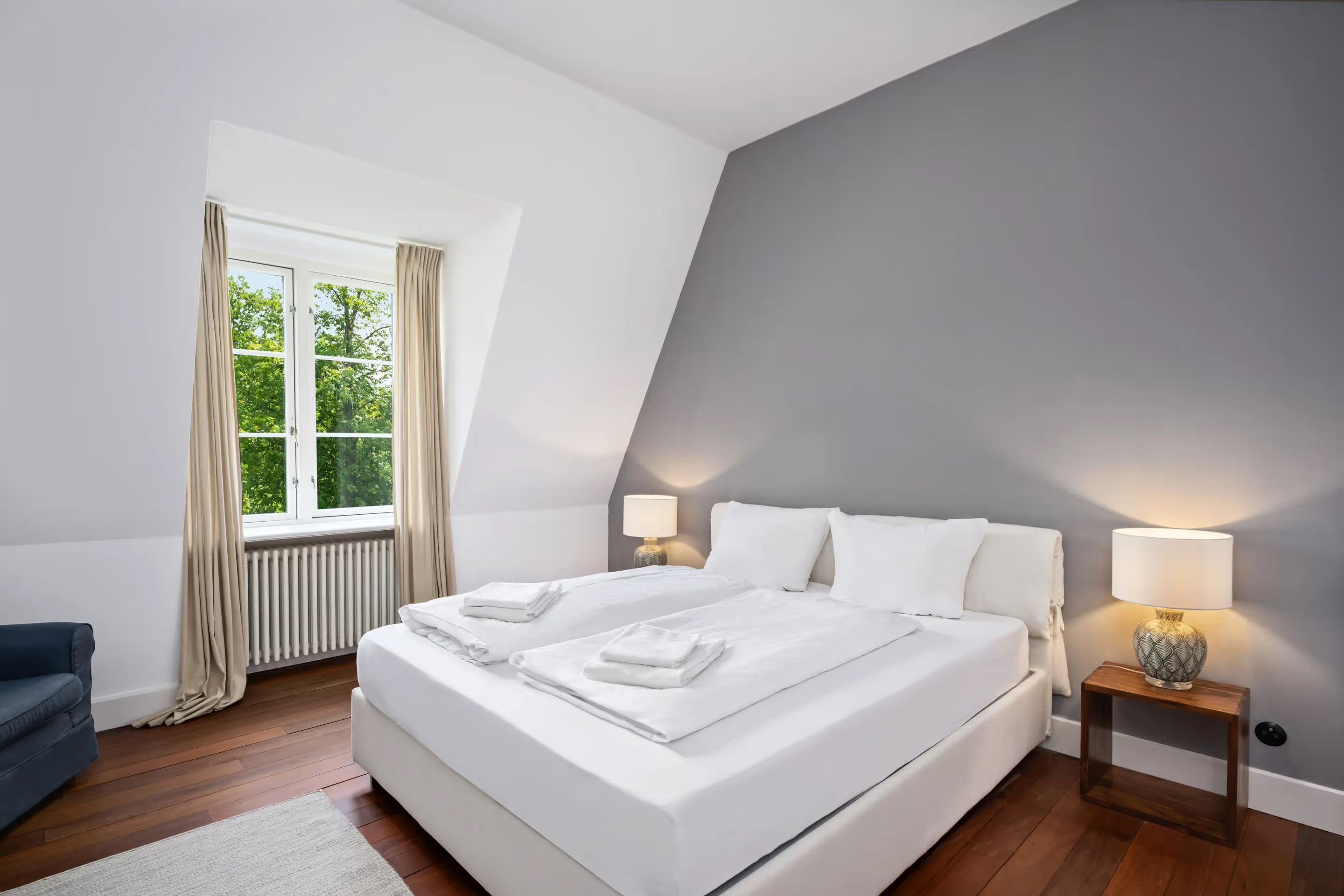 Bedroom under the sloping roof