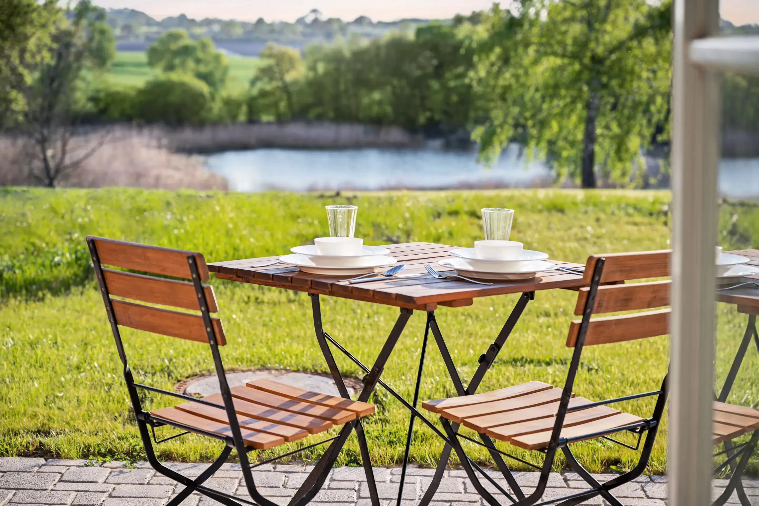 Real estate photography of holiday homes, terrace at Gut Kletkamp