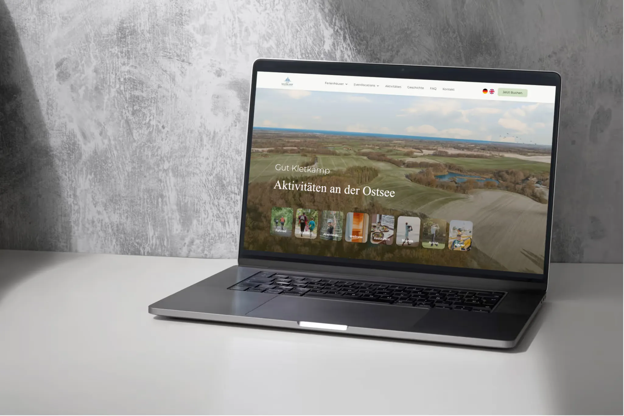 Laptop showing the Baltic Sea activities page