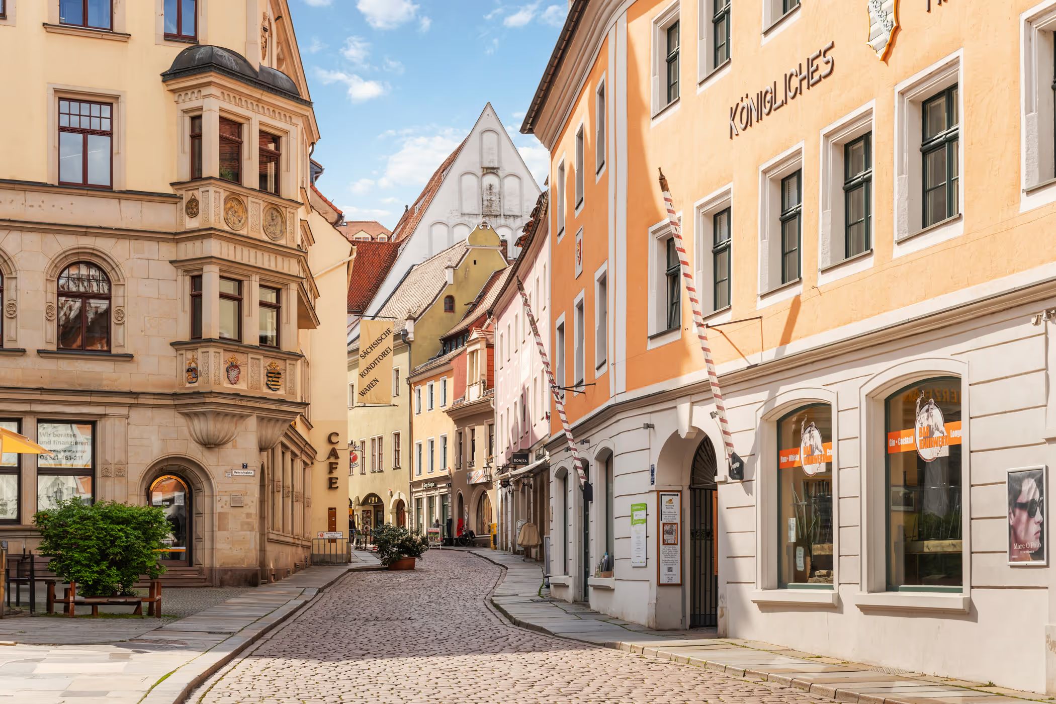 Alley with historic facades in Meissen