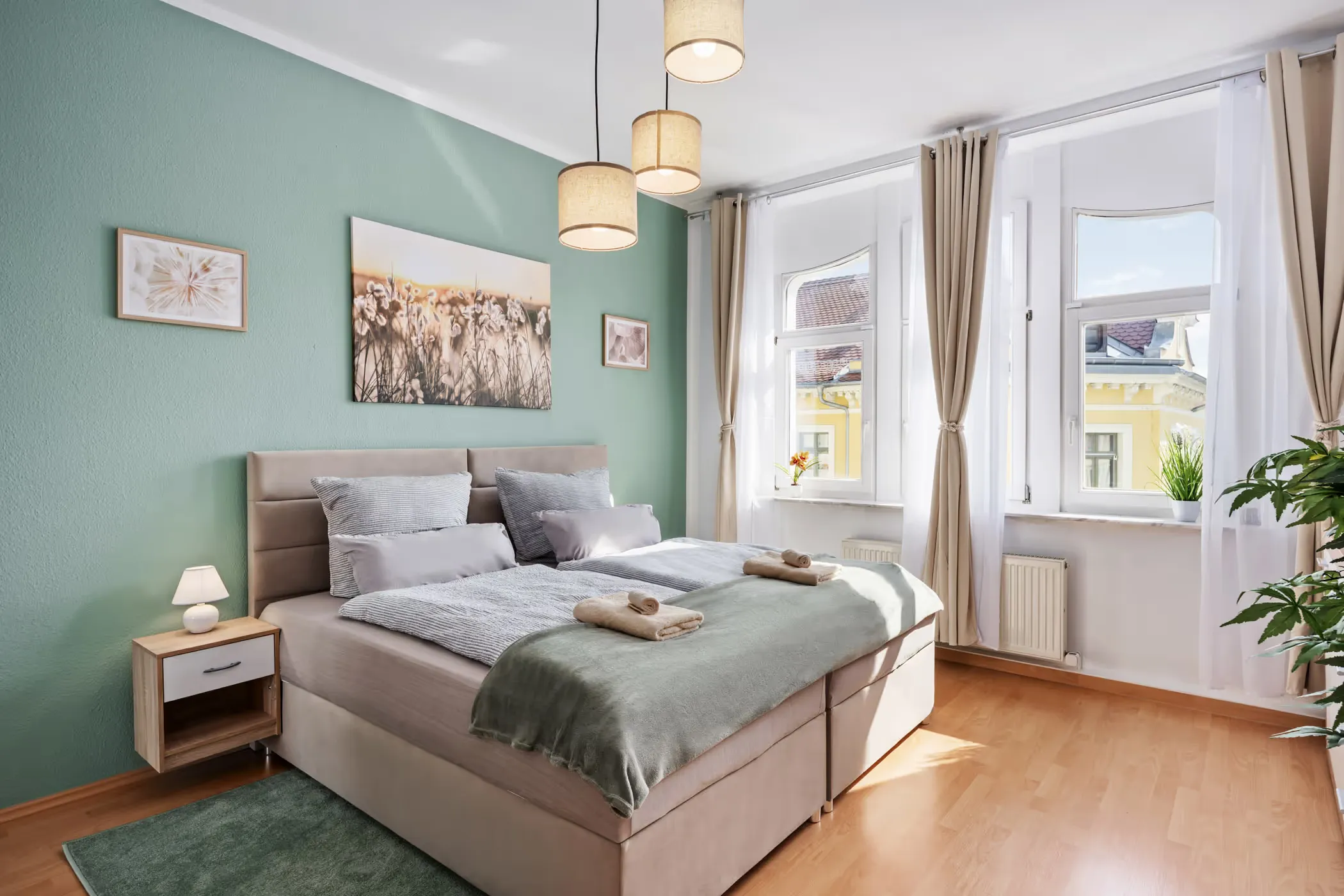 Holiday-home real estate photography — after room preparation and editing