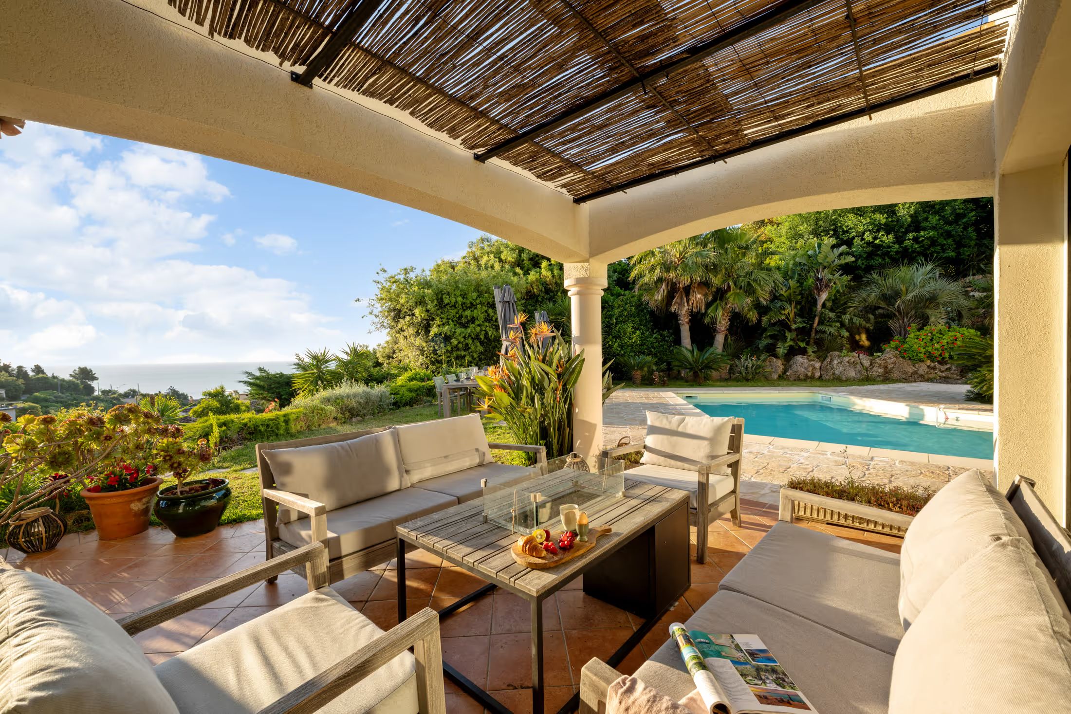 Terrace lounge with a view of the sea