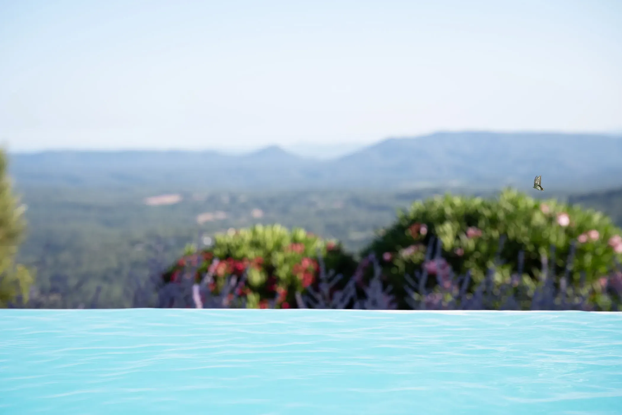 Real estate photography of holiday homes, edited pool view